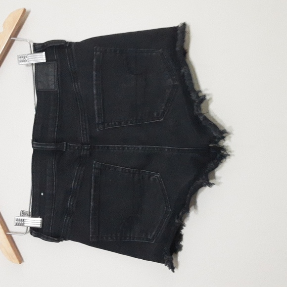 American eagle mom shortie black women's 4 distressed Festival Beach Rodeo Y2k - Picture 2 of 6